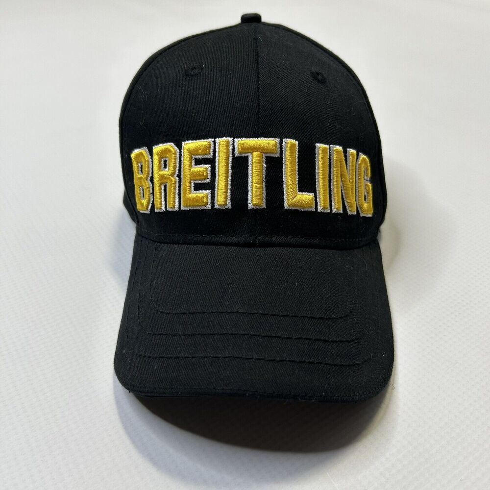 Breitling Watches 1884 Big Logo Embroidered Black Snapback Hat Cap